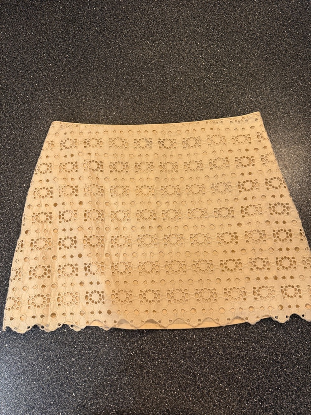 NWT J. Crew Beige Eyelet Lace Mini Skirt - size 12 spring summer